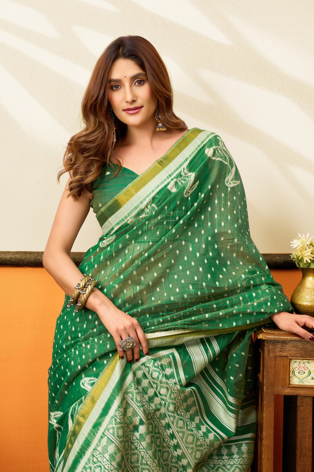 Cotton Heritage – Traditional Cotton Saree with Jhallar - Image 4