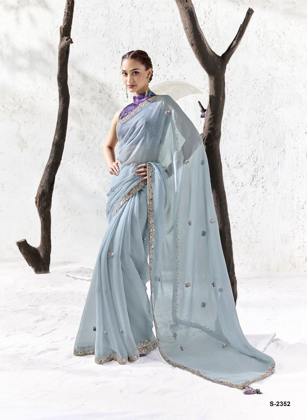 Luxury Celebration Ombre Saree - Image 5