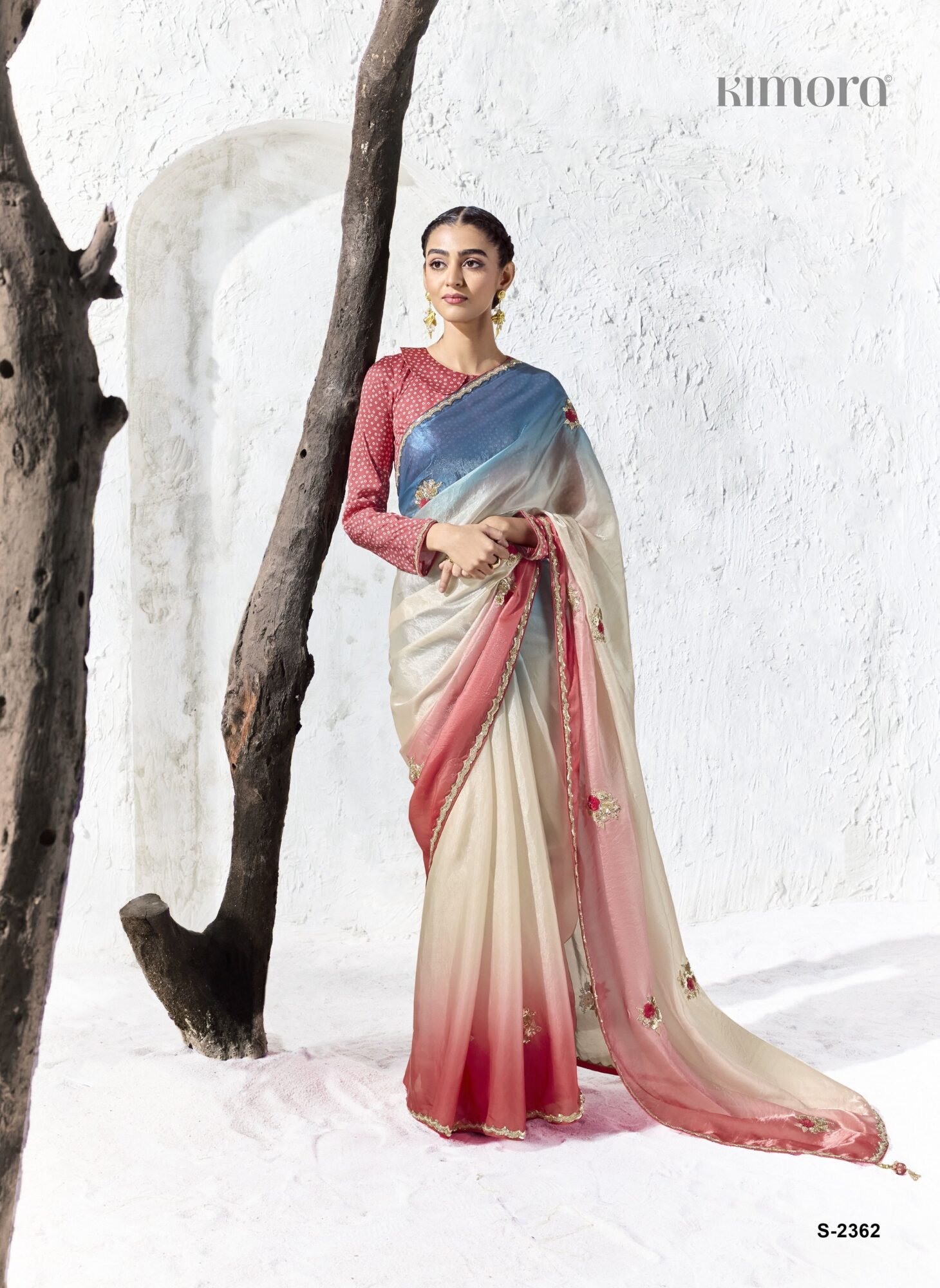 Luxe Ombre Silk Designer Saree - Image 4