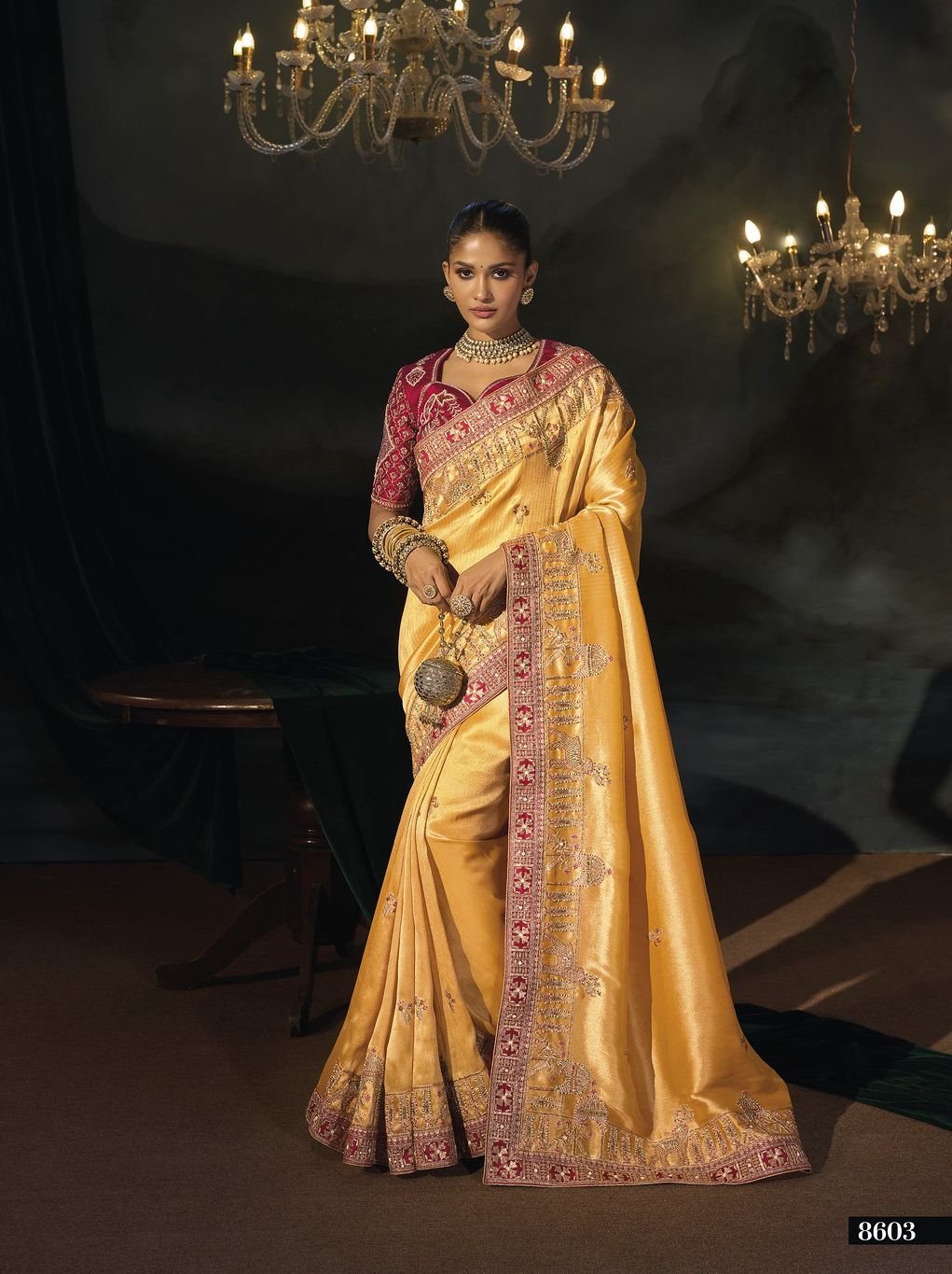 Luxury Designer Sarees with Intricate Hand Work - Image 3