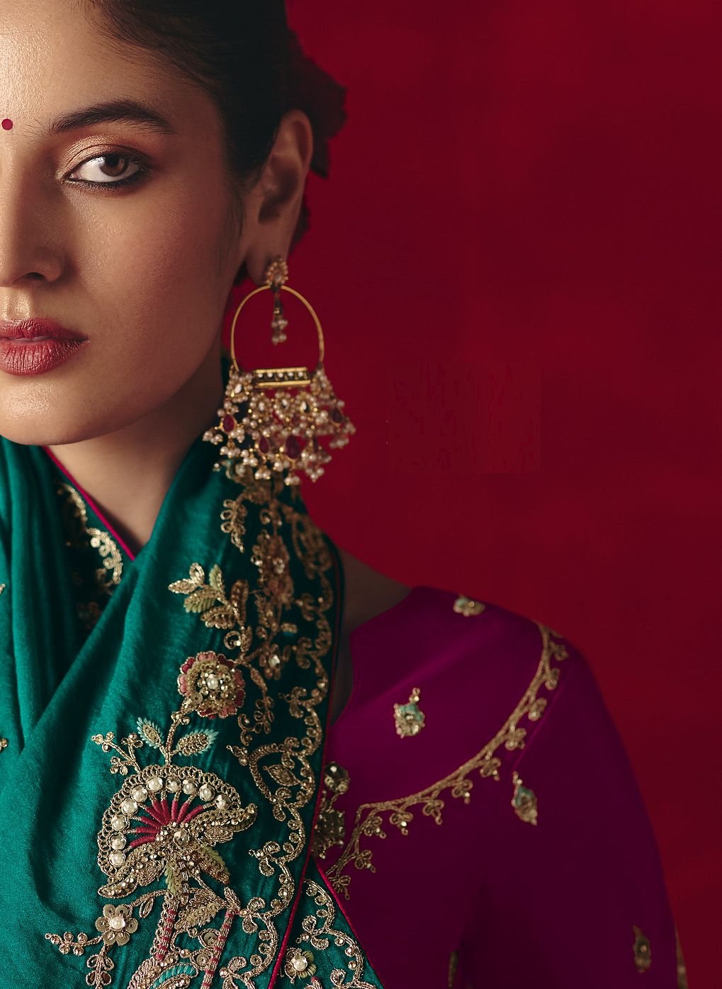 Designer Fancy Saree with Sequin and Embroidered Butti Work