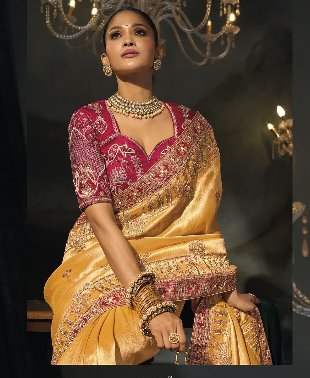 Luxury Designer Sarees with Intricate Hand Work - Image 4