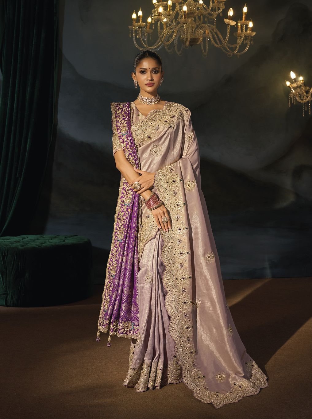 Luxury Designer Sarees with Intricate Hand Work - Image 7