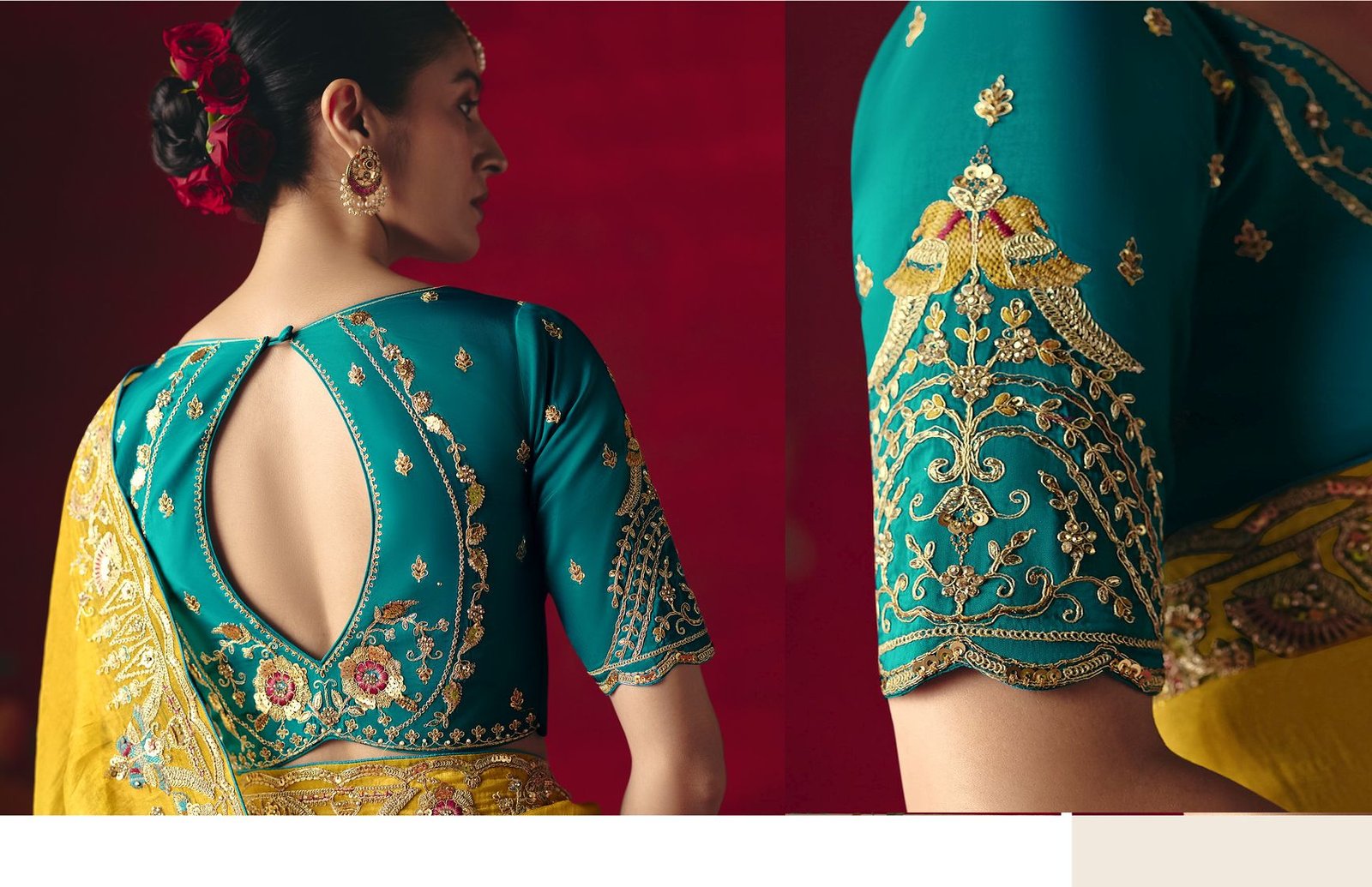 Glamorous Fancy Saree with Sequin and Thread Embellishments - Image 7