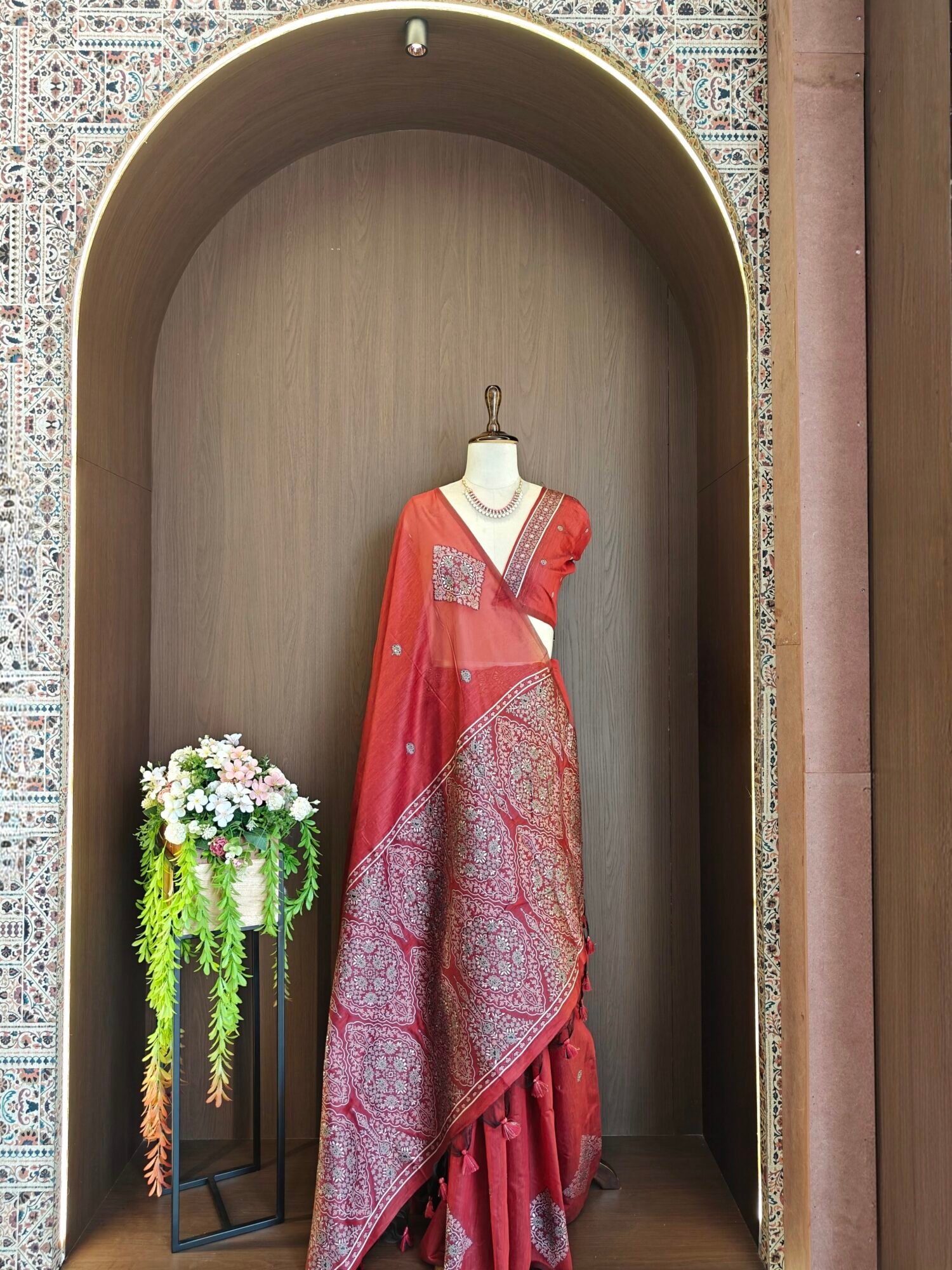 Regal Muga Cotton Saree with Pashmina Resham Weaving