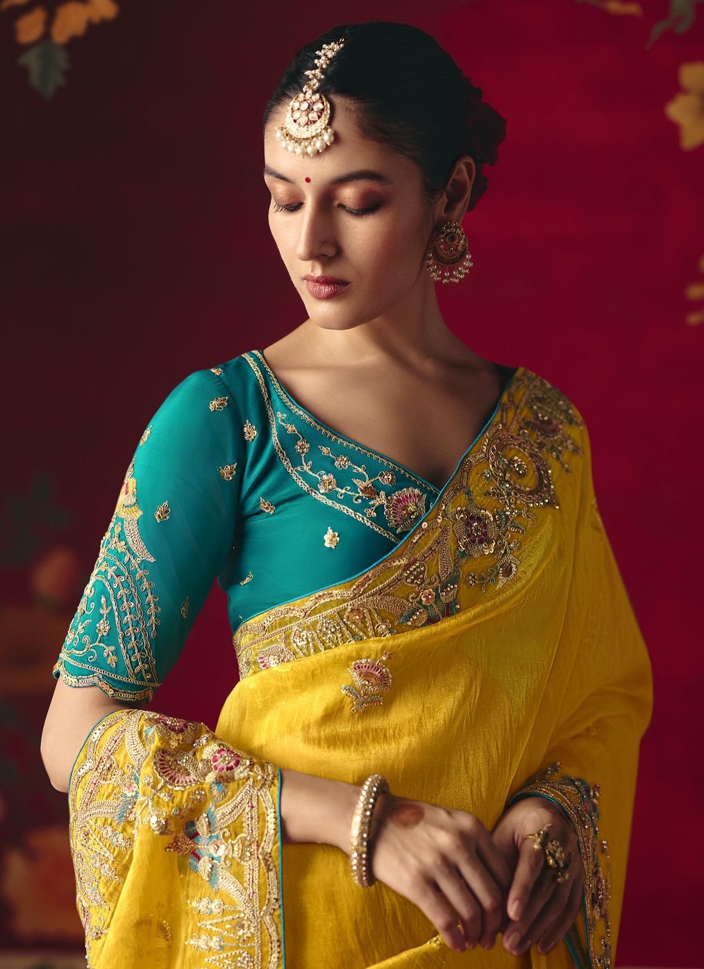Glamorous Fancy Saree with Sequin and Thread Embellishments