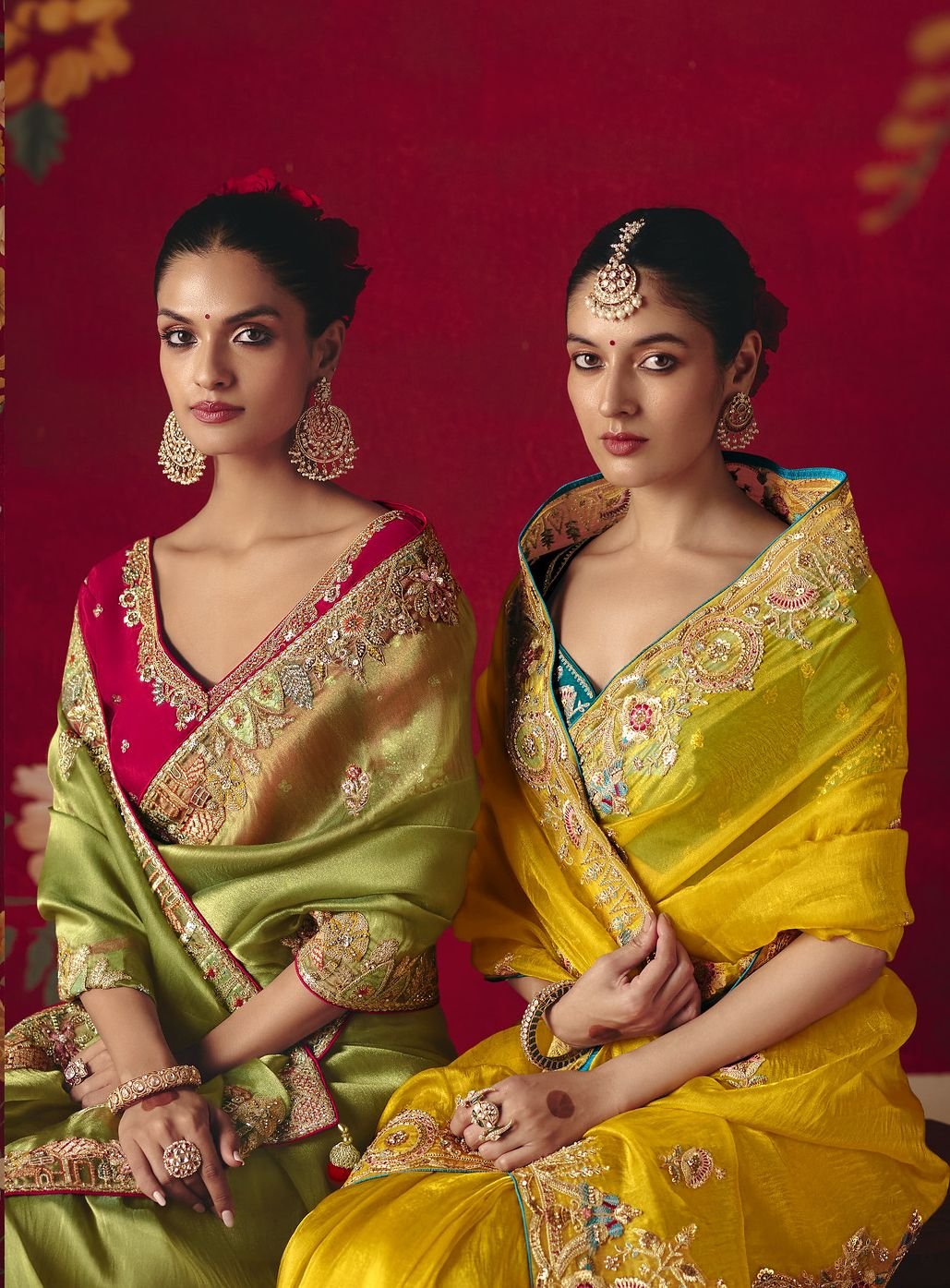 Fancy Party Wear Saree with Sequins and Thread Embroidery - Image 8