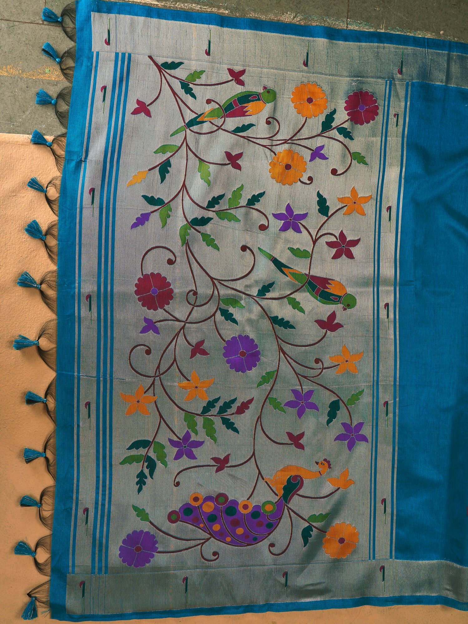 Regal Khadi Raw Silk Saree with Meena Weaving - Image 5