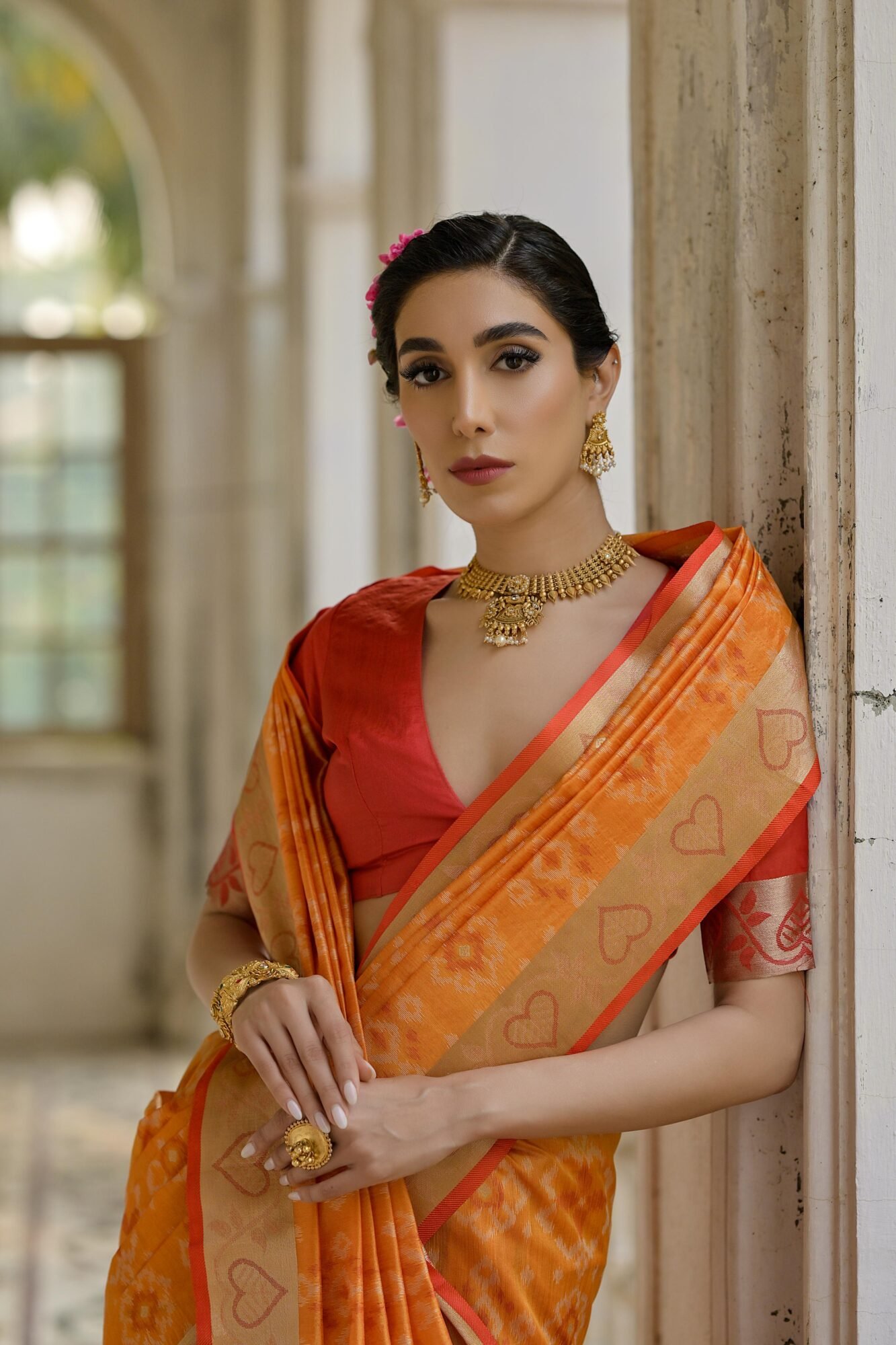 Signature Desi Raw Silk Pochampally Ikkat Saree - Image 5