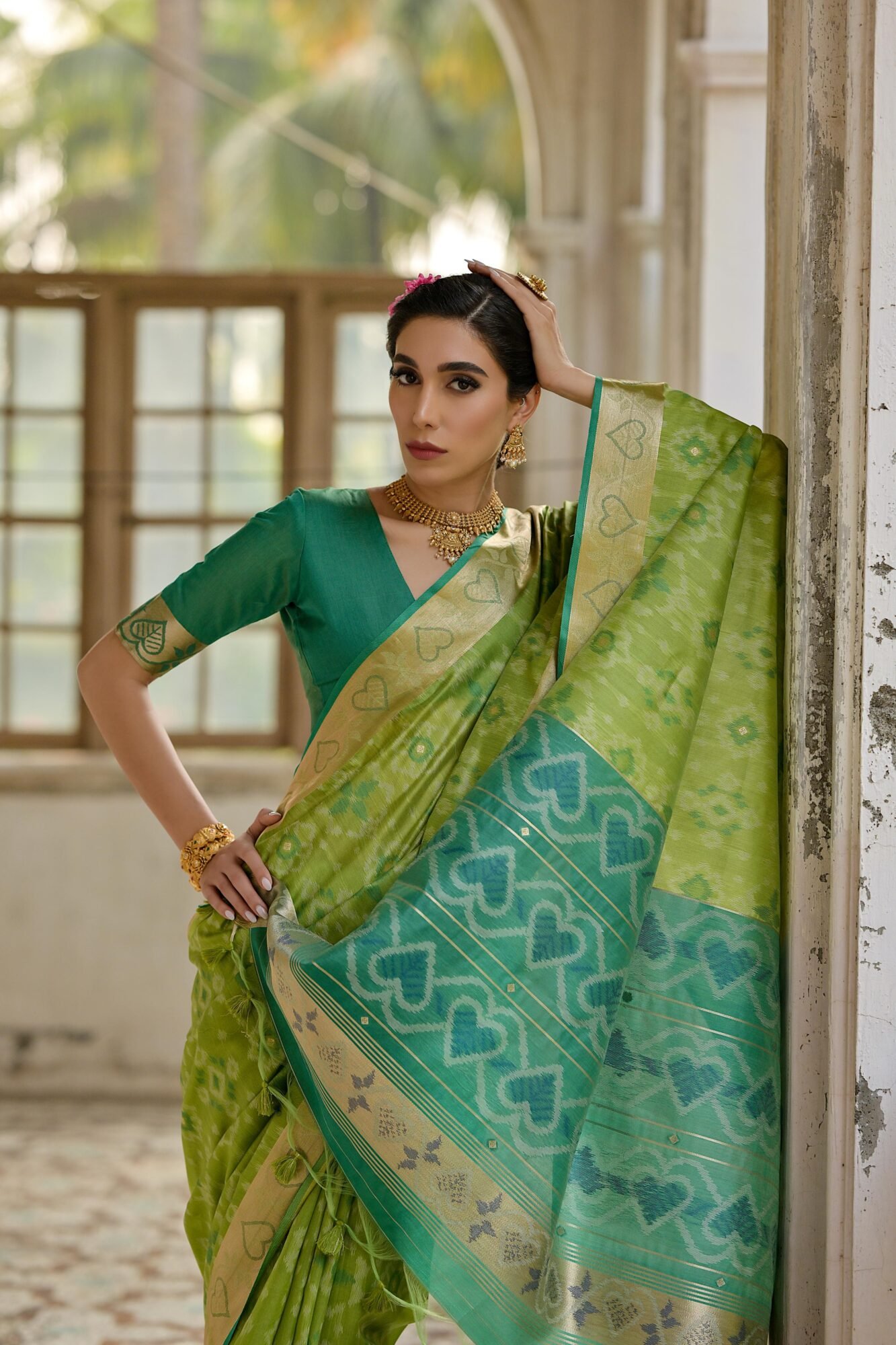 Signature Desi Raw Silk Pochampally Ikkat Saree
