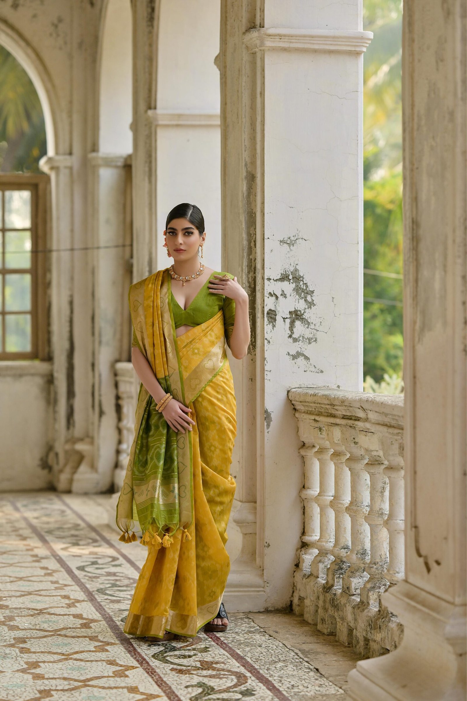 Signature Desi Raw Silk Pochampally Ikkat Saree - Image 7