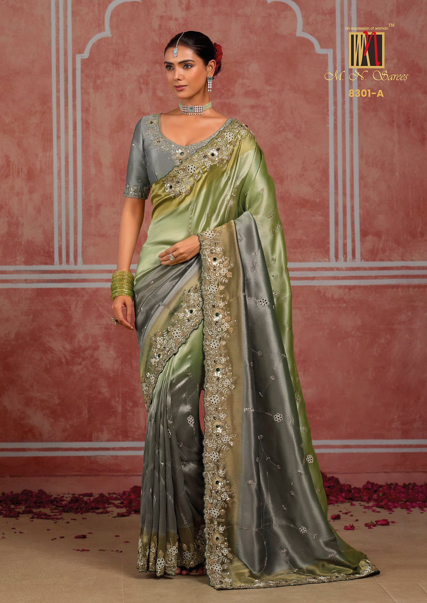 Luxury Silk Saree Collection with Intricate Zari, Mirror & Embellished Work - Image 2