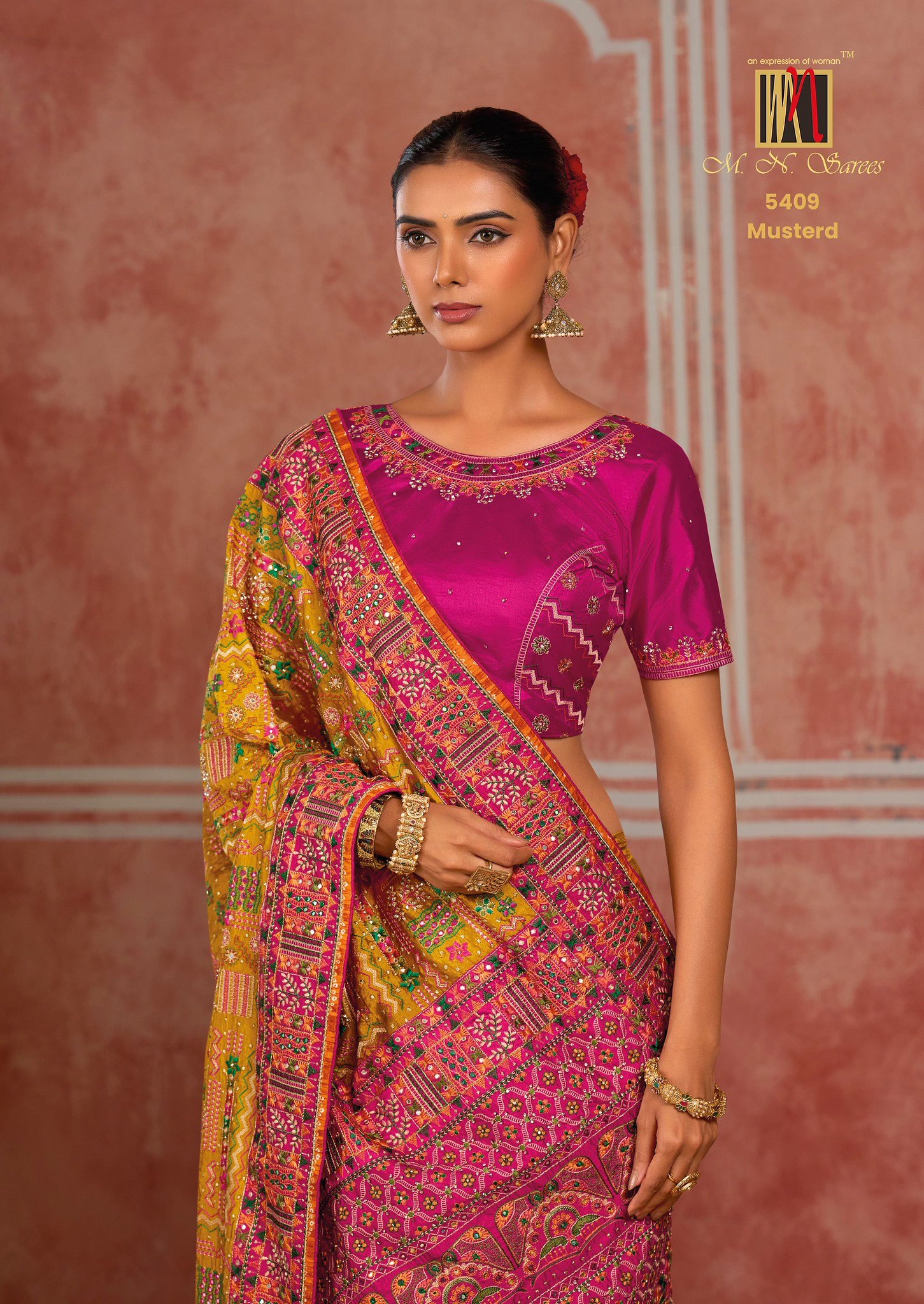 Luxury Silk Saree Collection with Intricate Zari, Mirror & Embellished Work - Image 7