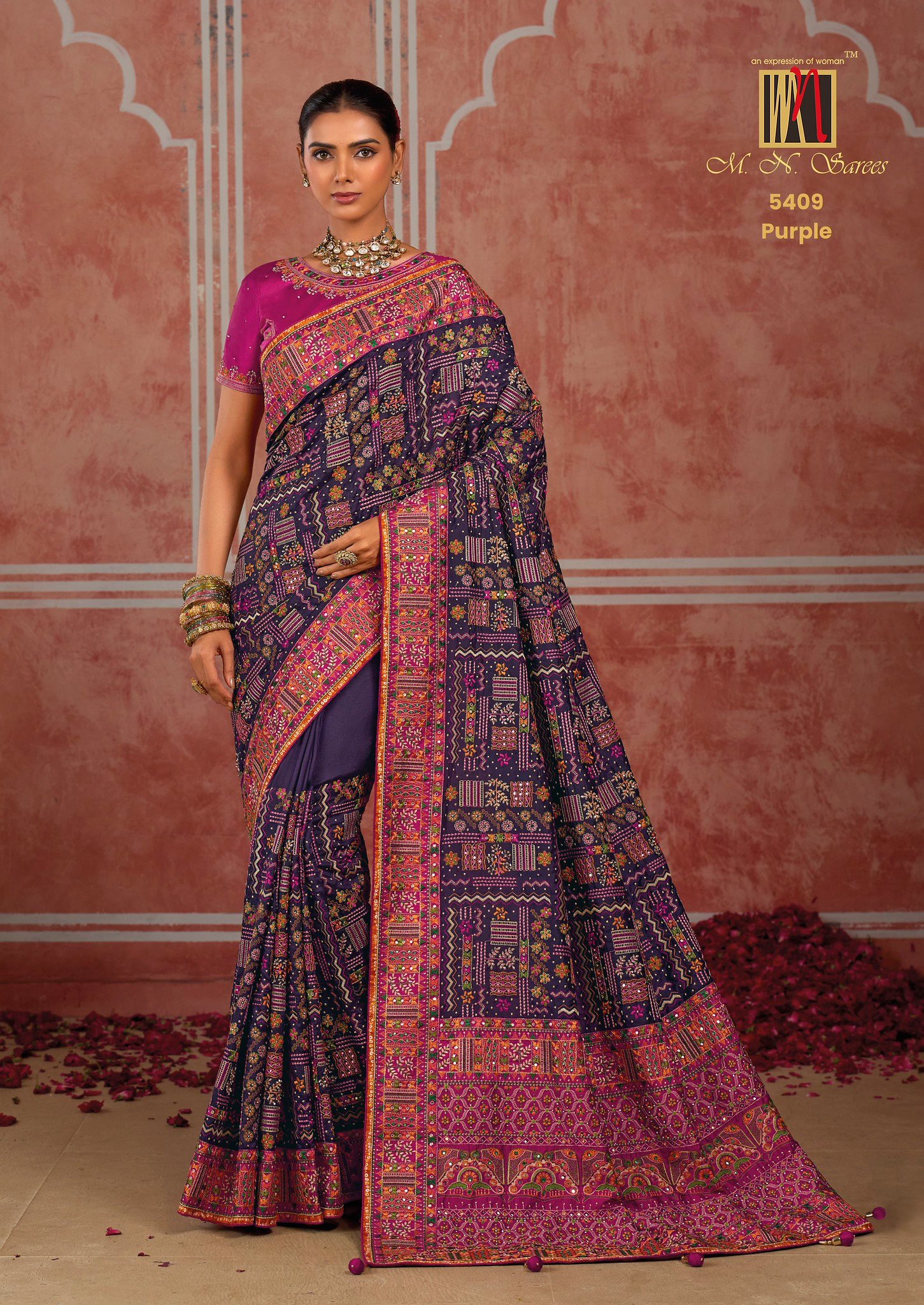 Luxury Silk Saree Collection with Intricate Zari, Mirror & Embellished Work - Image 10