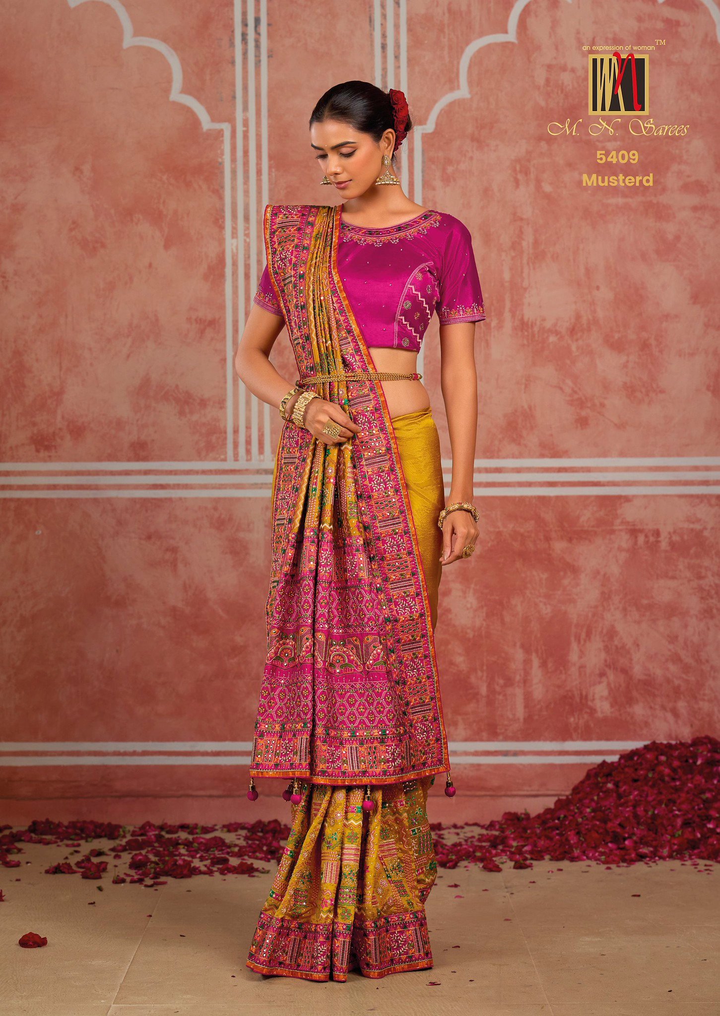 Luxury Silk Sarees with Traditional Embellished Craftsmanship - Image 2
