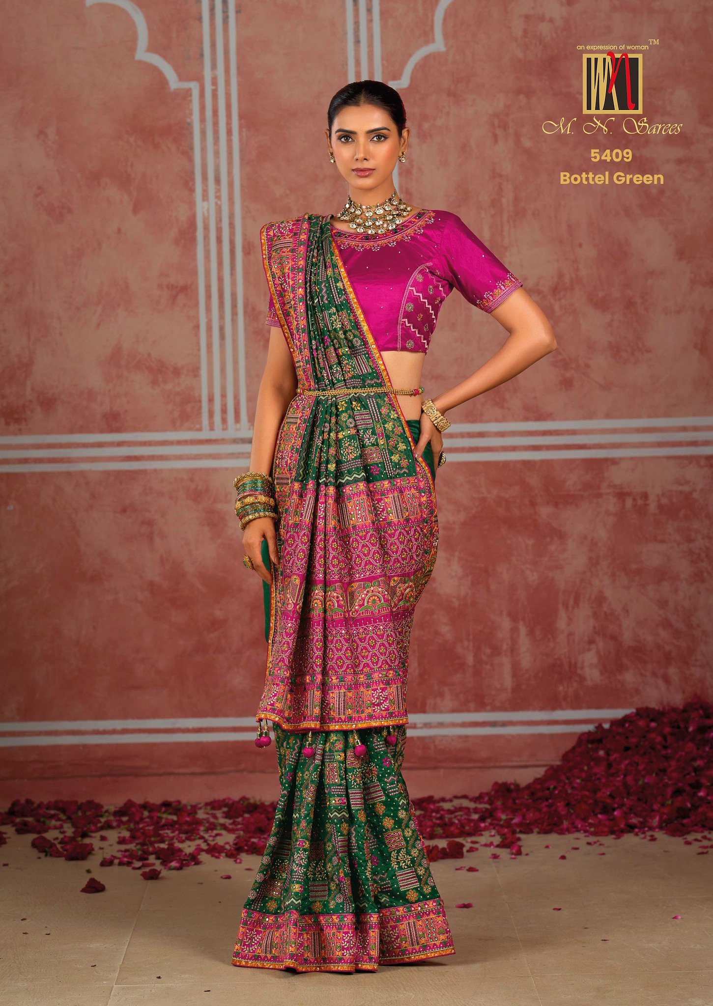 Luxury Silk Sarees with Traditional Embellished Craftsmanship - Image 3