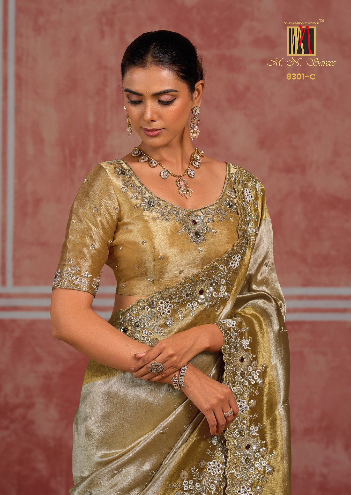 Luxury Silk Sarees with Traditional Embellished Craftsmanship