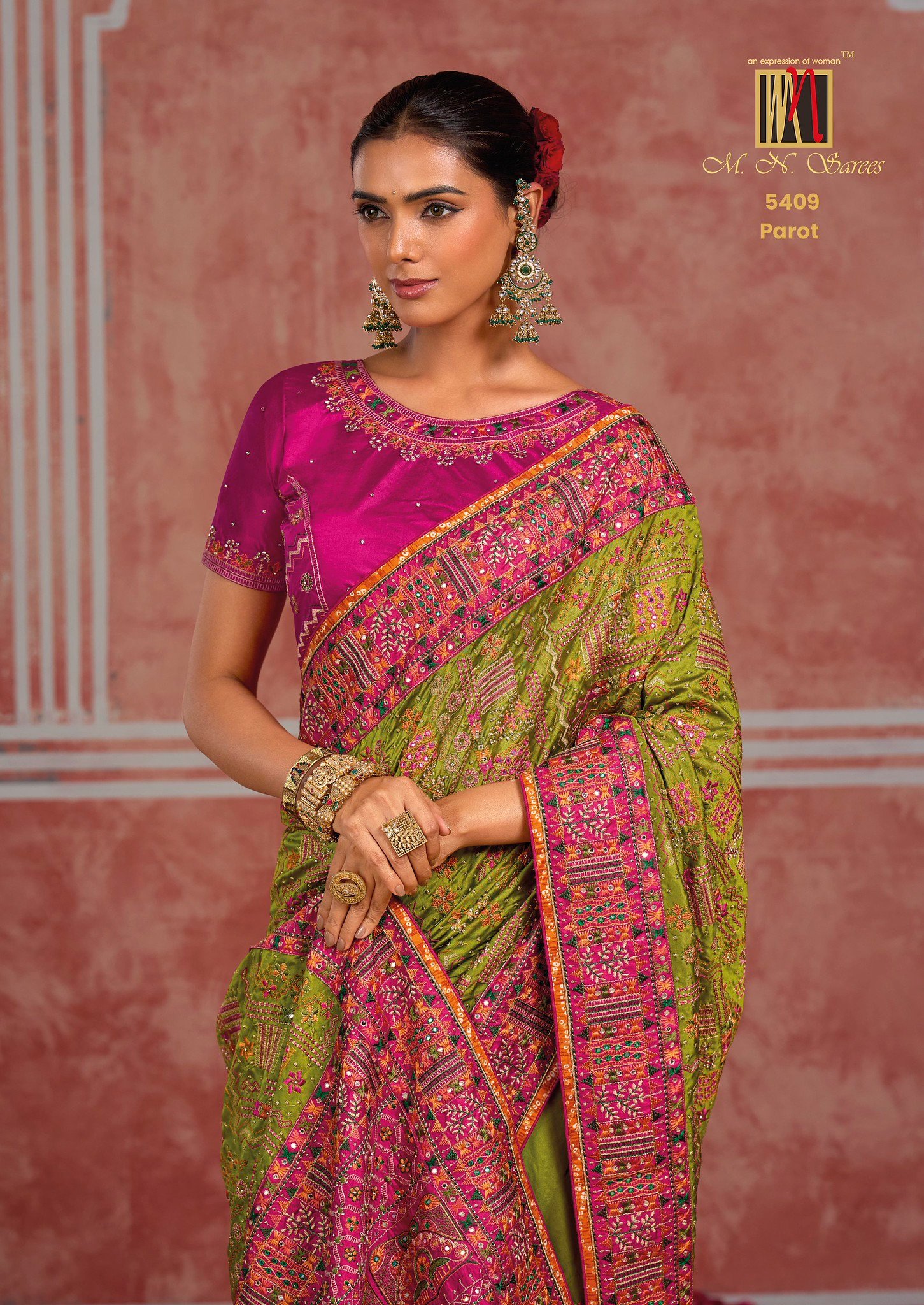 Luxury Silk Sarees with Traditional Embellished Craftsmanship - Image 5