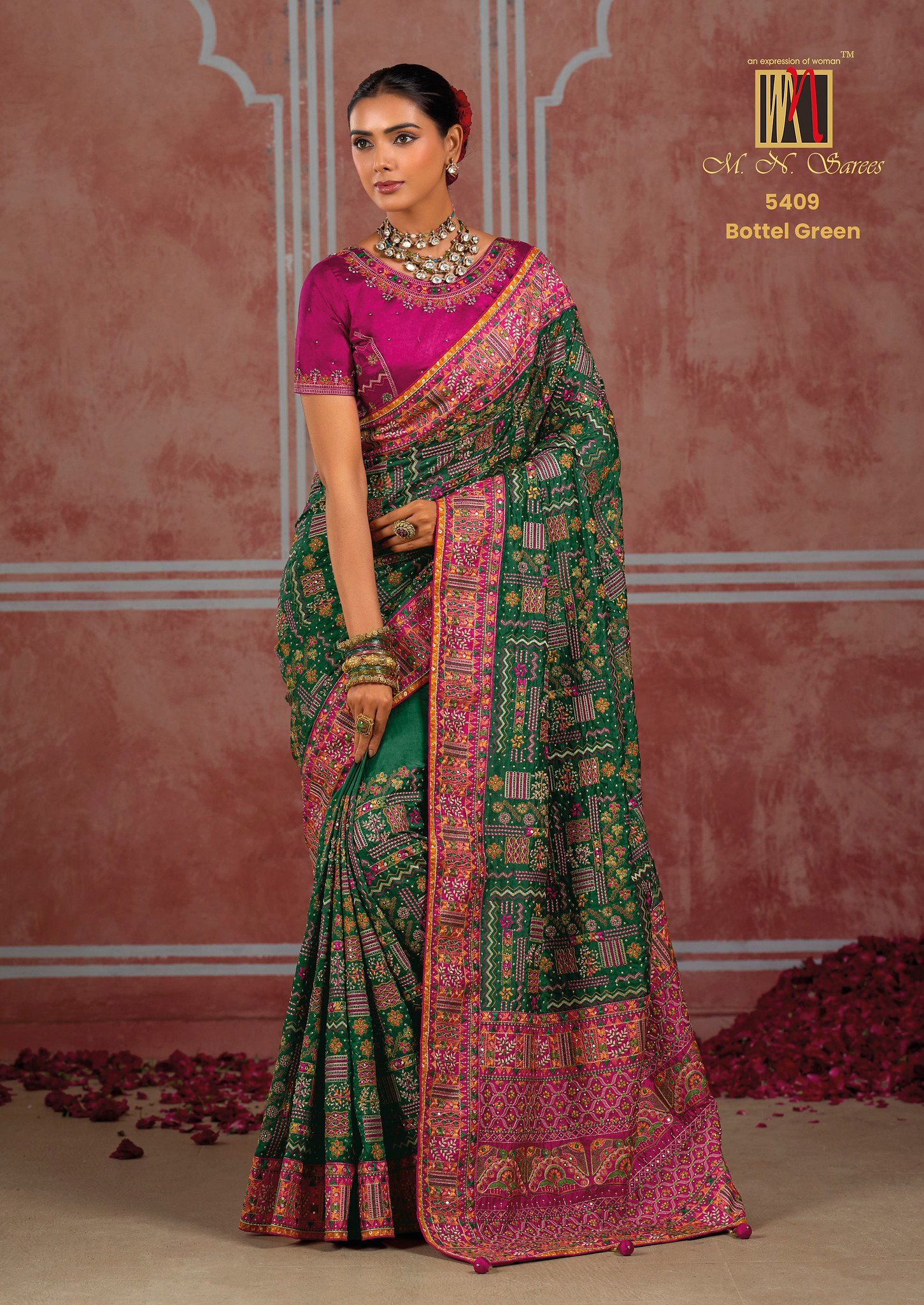 Luxury Silk Sarees with Traditional Embellished Craftsmanship - Image 4