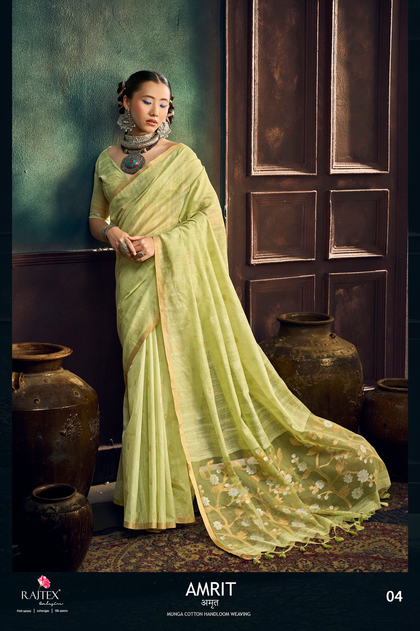 Elegant Pure Munga Cotton Handloom Saree - Image 4