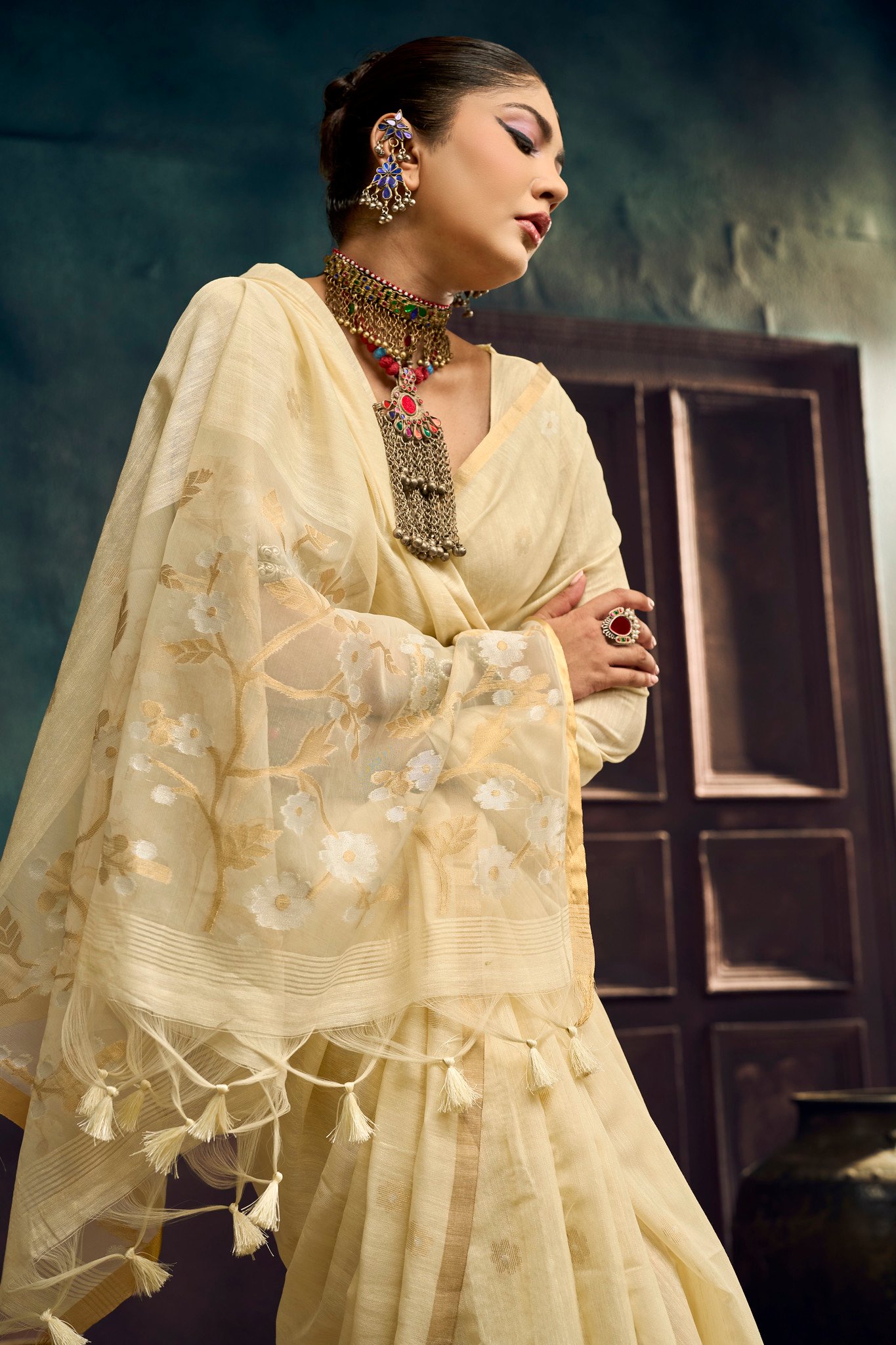 Elegant Pure Munga Cotton Handloom Saree - Image 5
