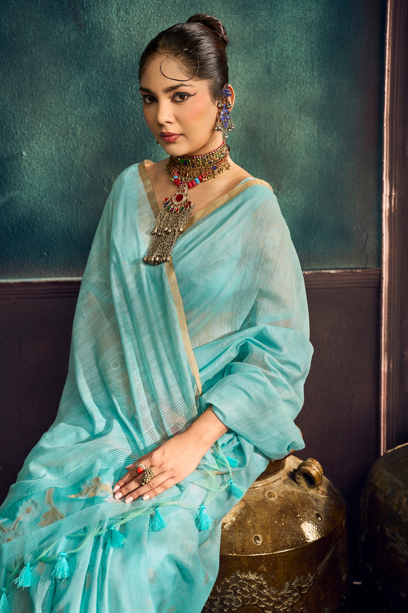 Elegant Pure Munga Cotton Handloom Saree - Image 7