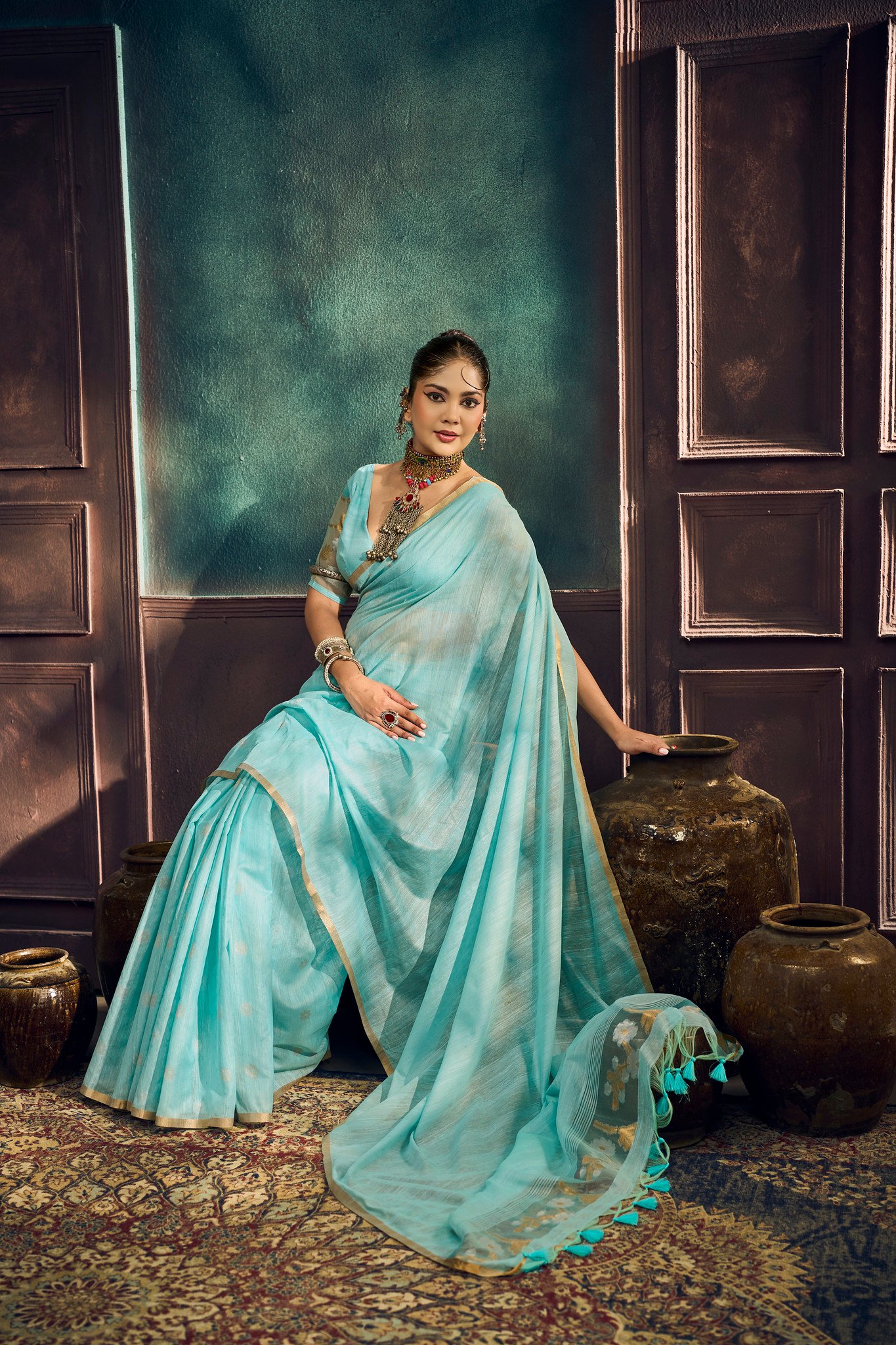 Elegant Pure Munga Cotton Handloom Saree - Image 8