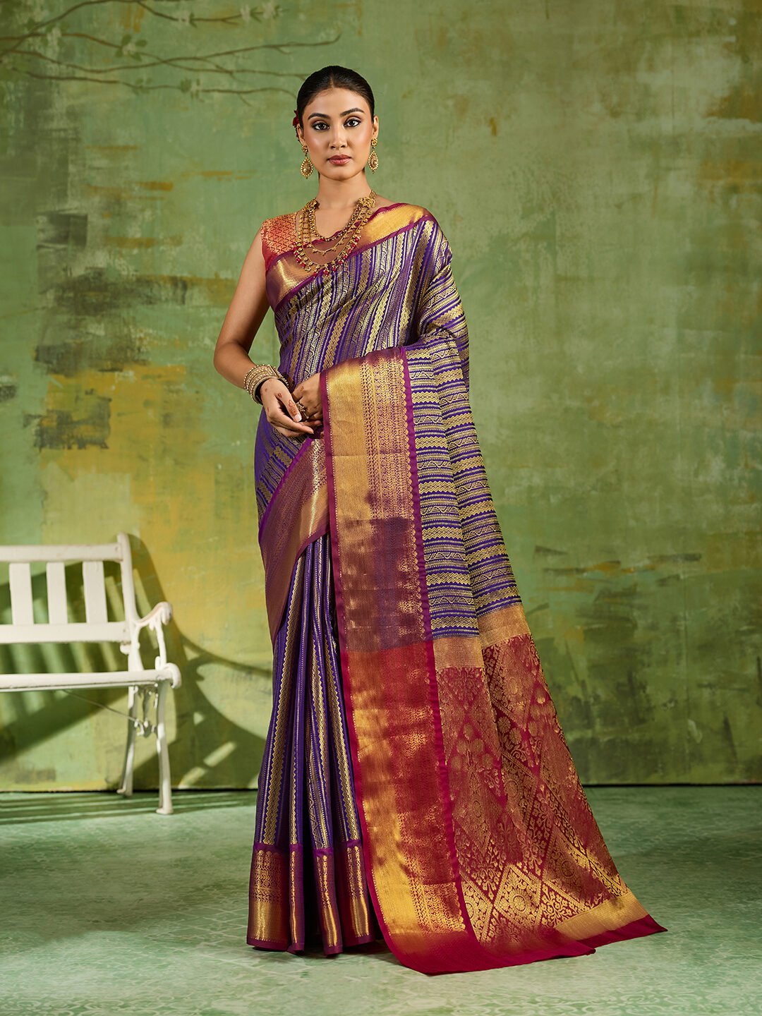 Kanjivaram Art Silk Blend Saree with Rich Zari Work & Designer Pallu - Image 2