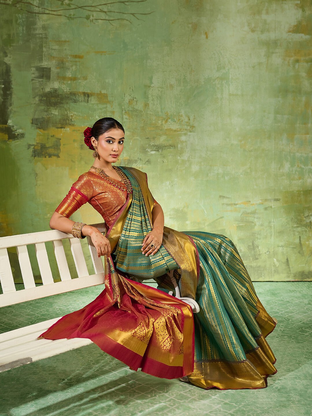 Kanjivaram Art Silk Blend Saree with Rich Zari Work & Designer Pallu