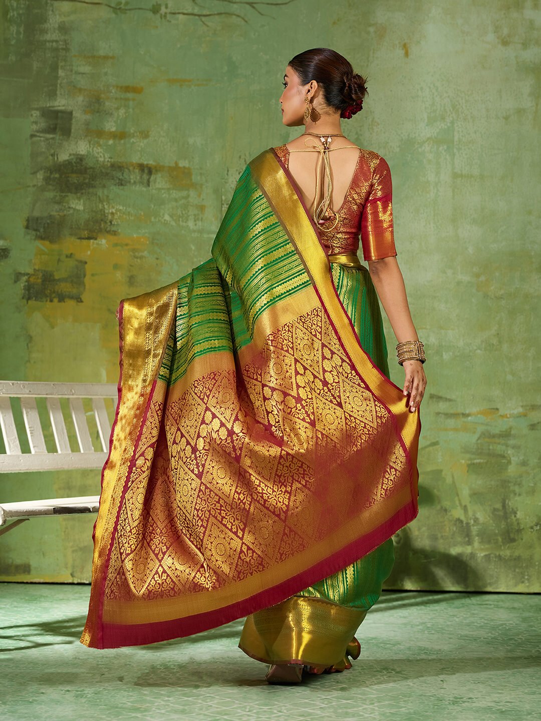 Kanjivaram Art Silk Blend Saree with Rich Zari Work & Designer Pallu - Image 8