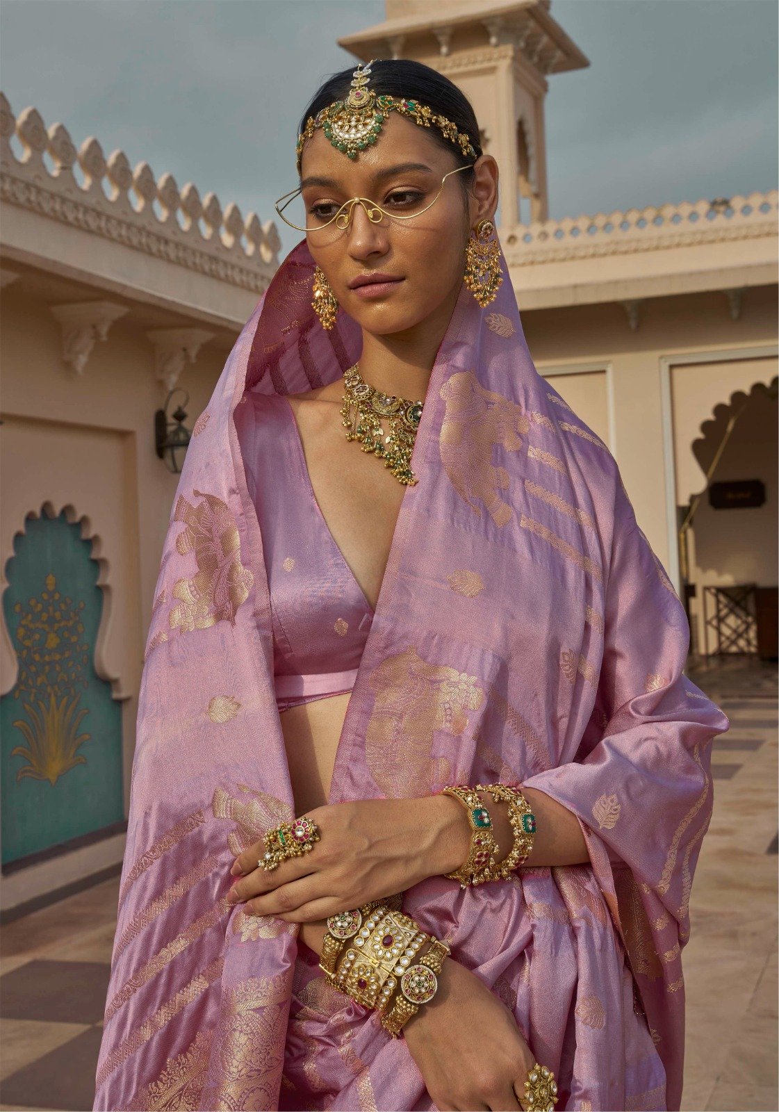 Refined Satin Silk Saree with Self Jacquard & Zari Weaving - Image 4