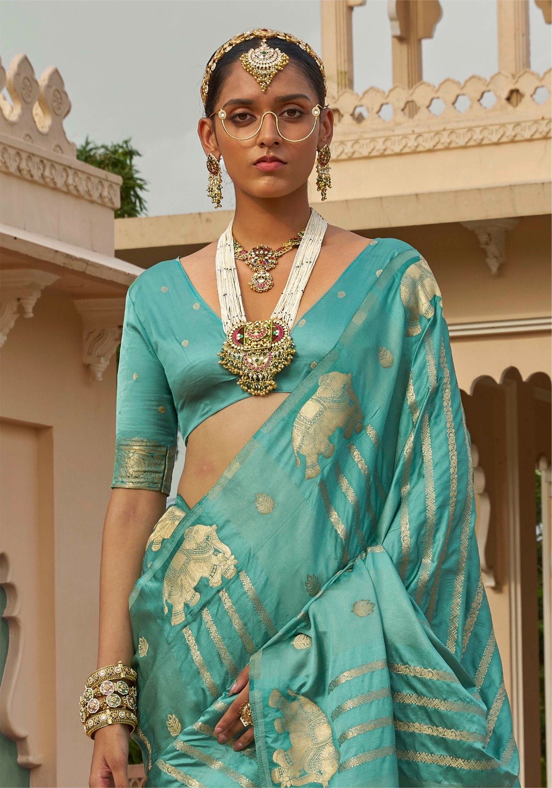 Refined Satin Silk Saree with Self Jacquard & Zari Weaving - Image 6